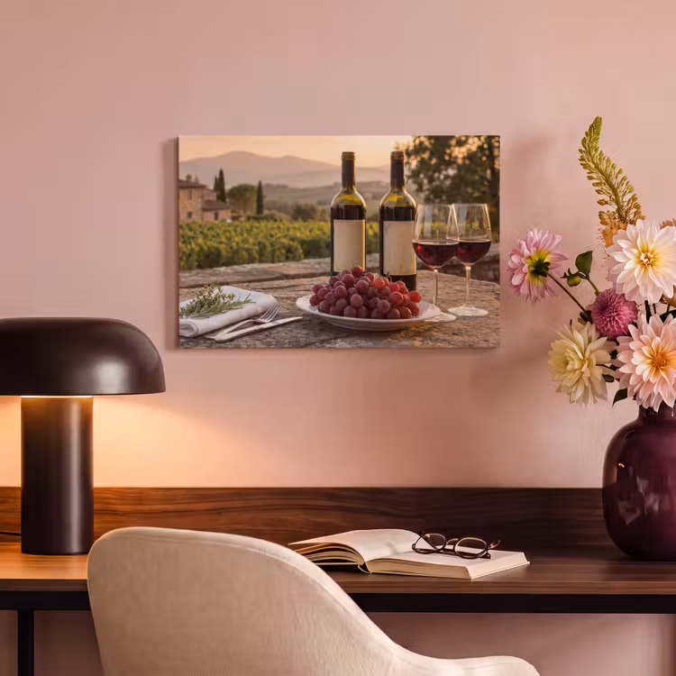 Canvas Print - Wine - Glasses - Grapes - Vineyard — 4