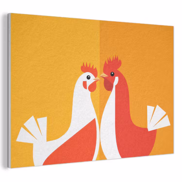 Acoustic Felt - Chickens - Orange - Plains — 1