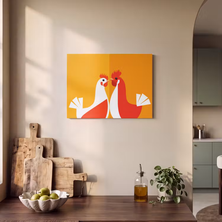 Acoustic Felt - Chickens - Orange - Plains — 3