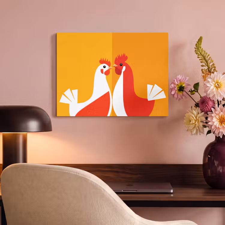 Acoustic Felt - Chickens - Orange - Plains — 4