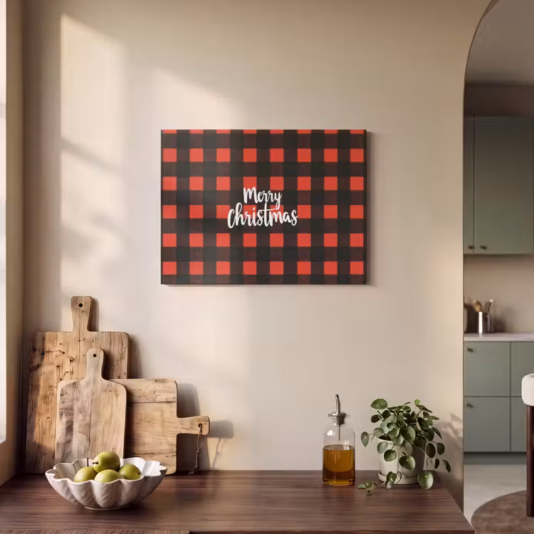 Acoustic Felt - Checkered - Red - Text - Christmas — 3