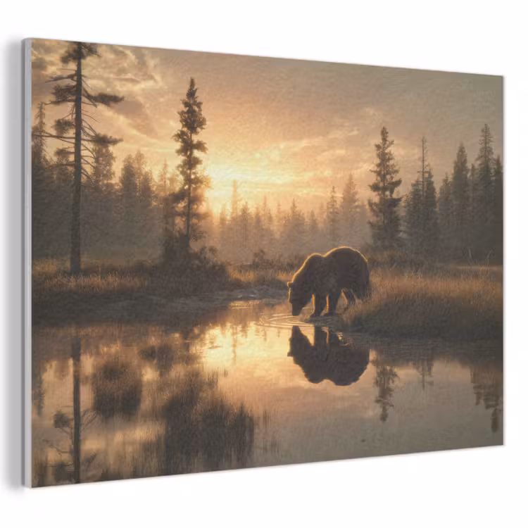 Acoustic Felt - Bear - water - forest - morning light — 1