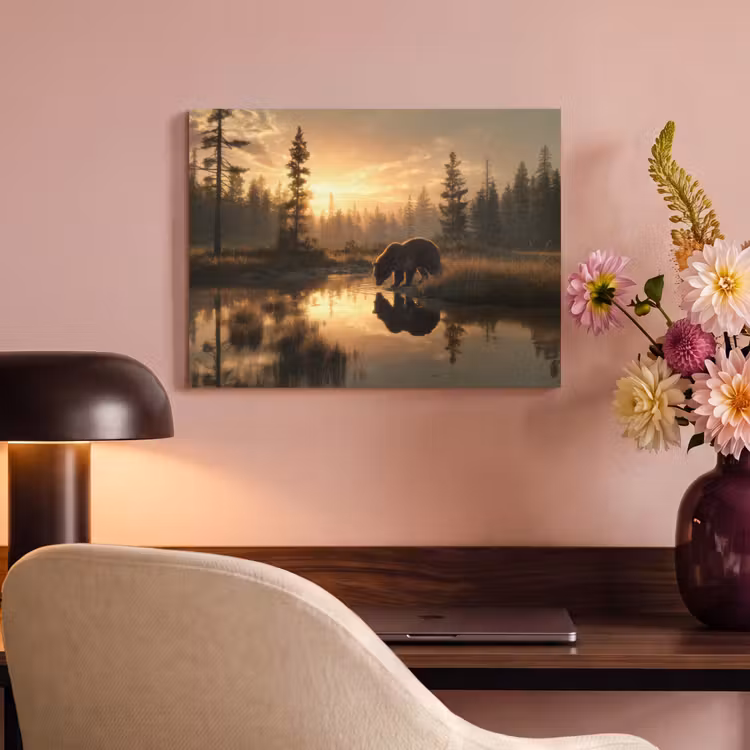 Acoustic Felt - Bear - water - forest - morning light — 4