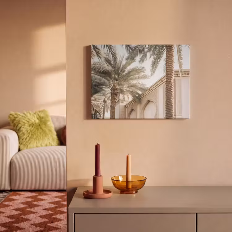Acoustic Felt - Building - Palm trees - Beige - Sun — 2