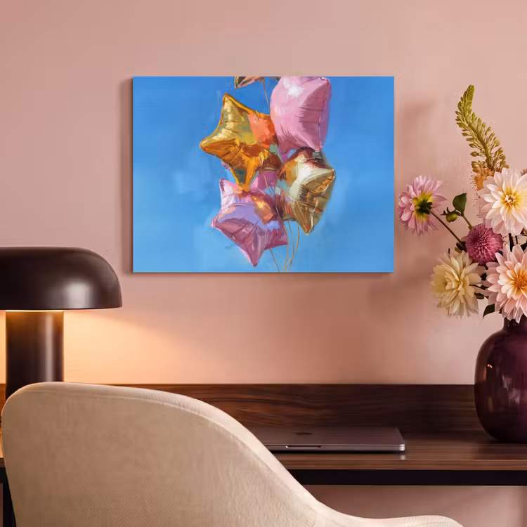 Acoustic Felt - Balloons - Gold - Star Shape - Pink — 4