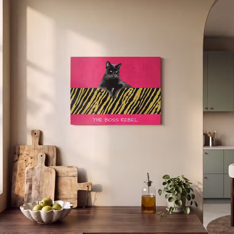 Acoustic Felt - Cat - Boss - Pink - Tiger print — 3