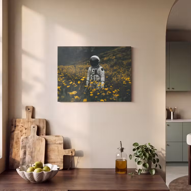 Acoustic Felt - Astronaut - Flowers - Field - Yellow — 3