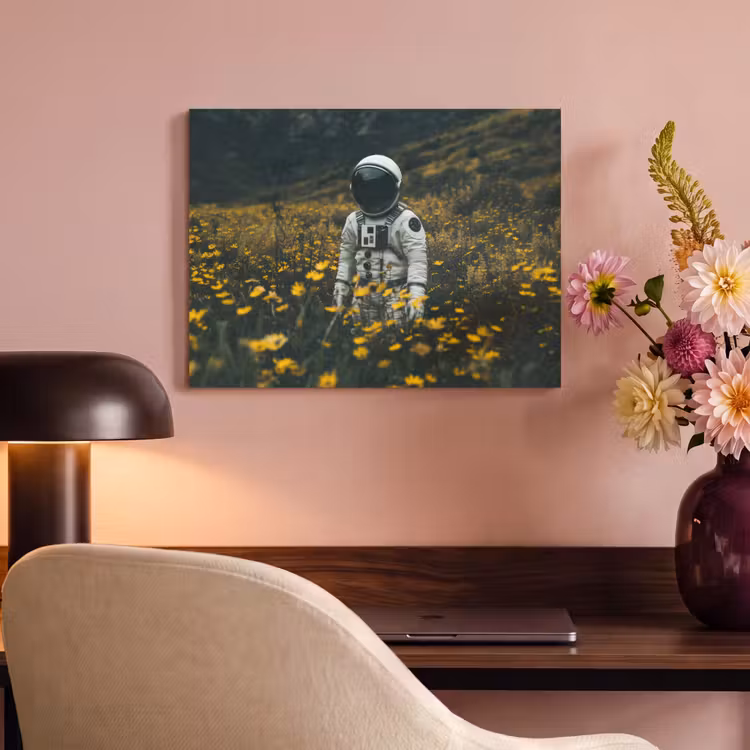 Acoustic Felt - Astronaut - Flowers - Field - Yellow — 4