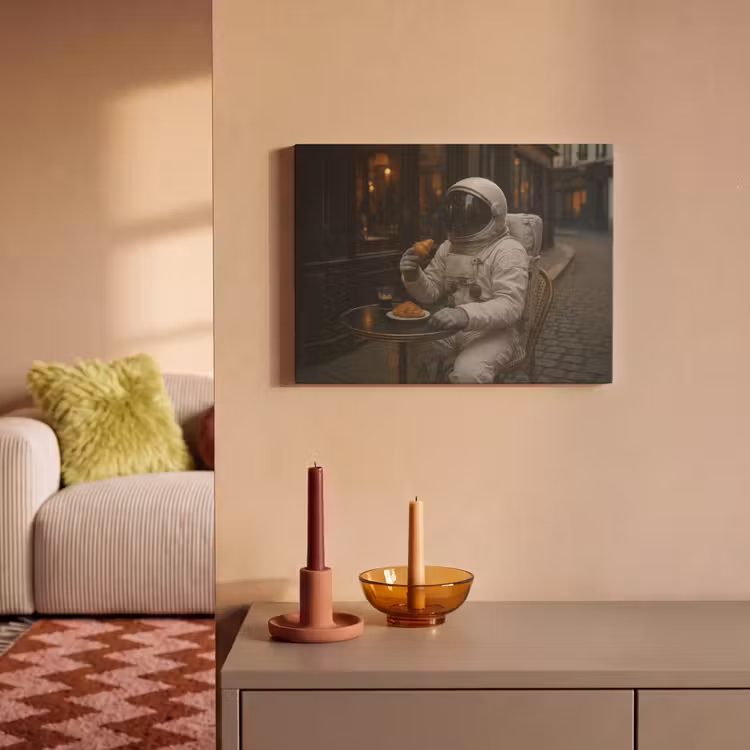 Acoustic Felt - Cafe - Croissant - Coffee - Astronaut — 2