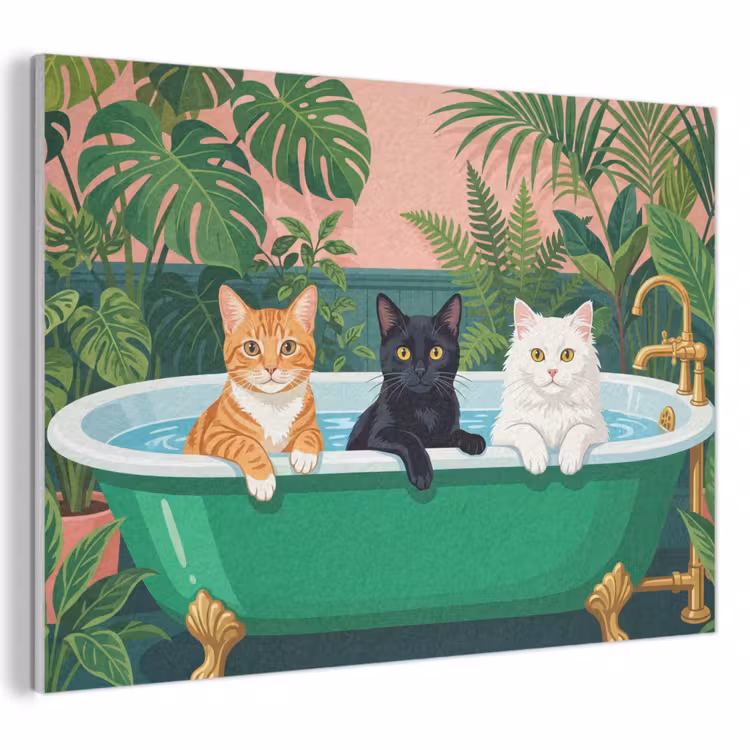 Acoustic Felt - Bathroom - Cat Parade - Colorful — 1