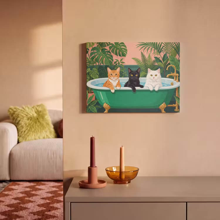 Acoustic Felt - Bathroom - Cat Parade - Colorful — 2
