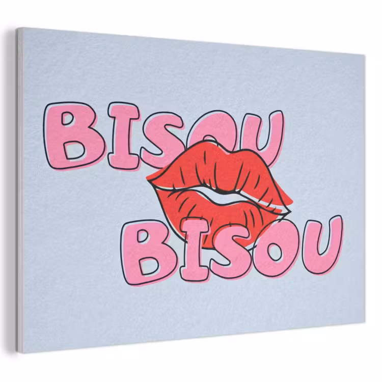 Acoustic Felt - Bisou - Blue - Pink - Lips — 1