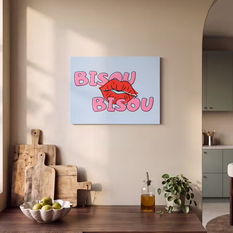 Acoustic Felt - Bisou - Blue - Pink - Lips — 3