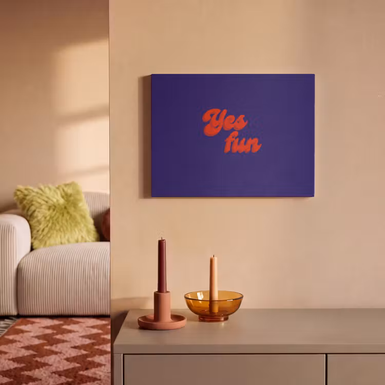 Acoustic Panel - Blue - Red - Yes fun - 3D — 2