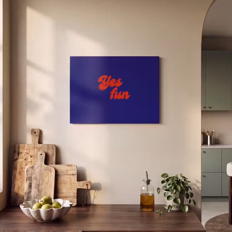 Acoustic Panel - Blue - Red - Yes fun - 3D — 3
