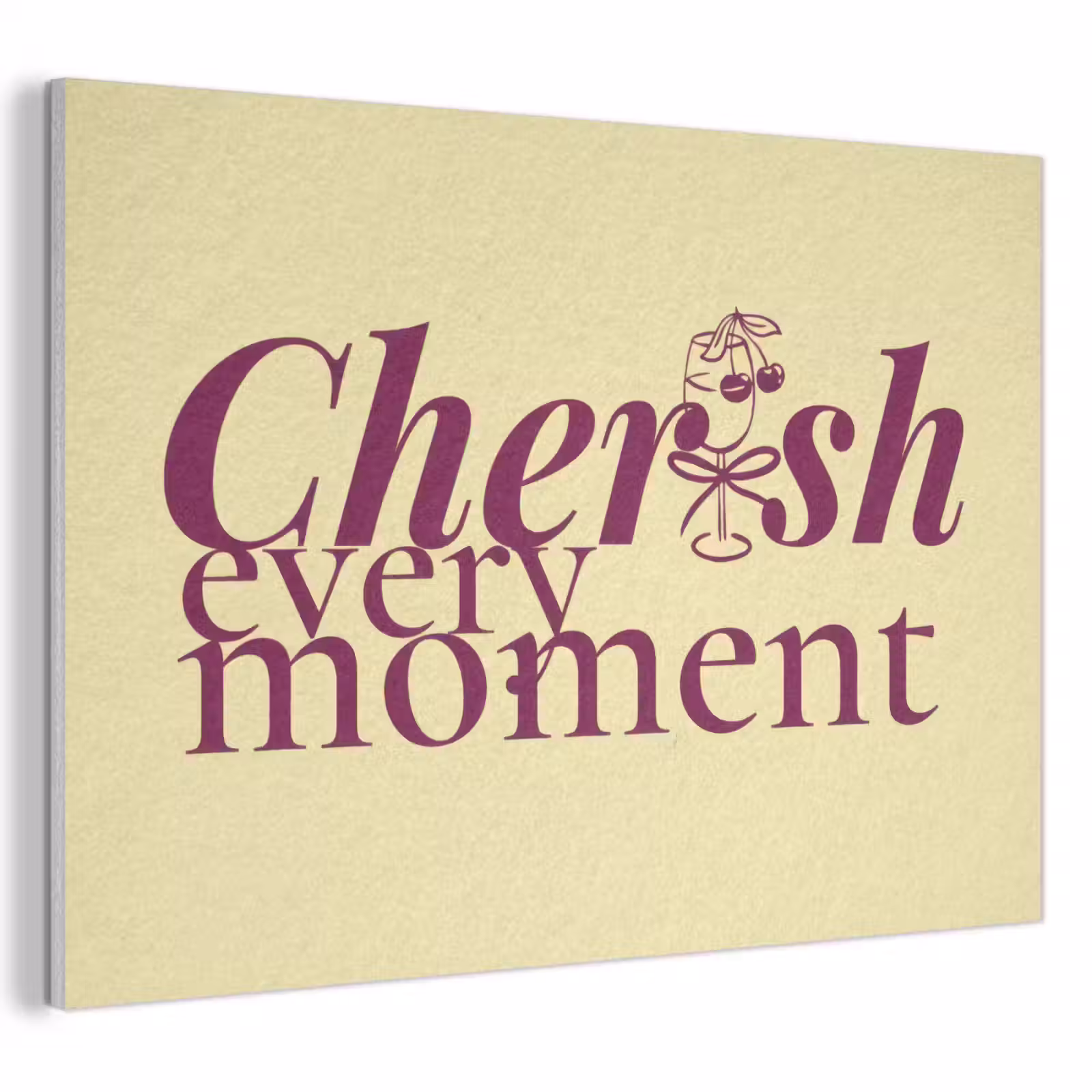 Acoustic Felt - Cherish every moment - Cocktail glass - Yellow — 1