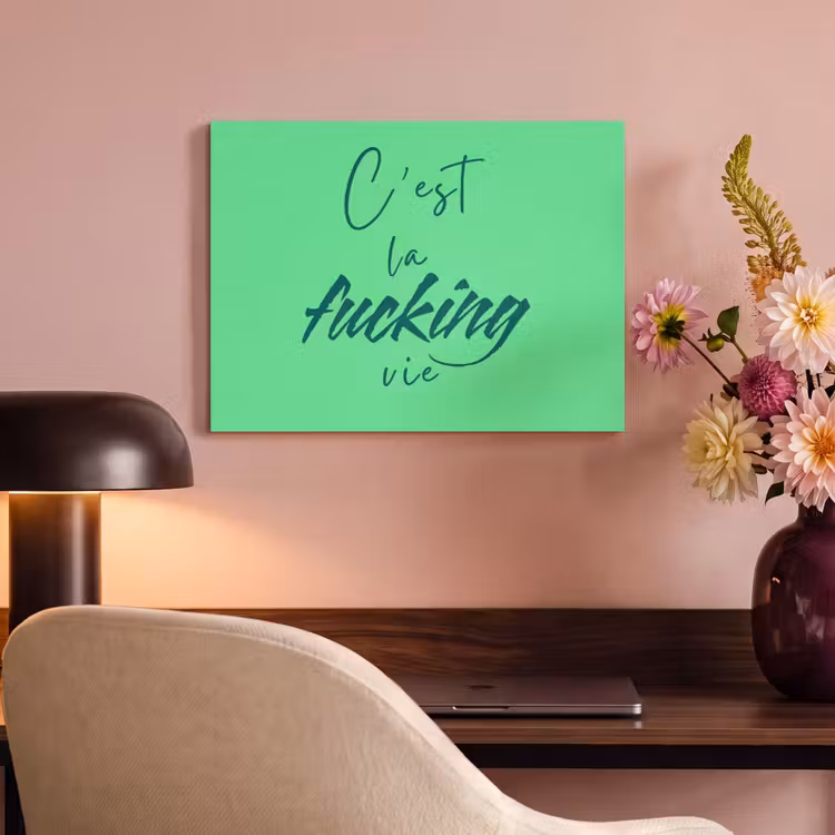 Acoustic Felt - c'est la fucking vie - Green - Brush style — 4