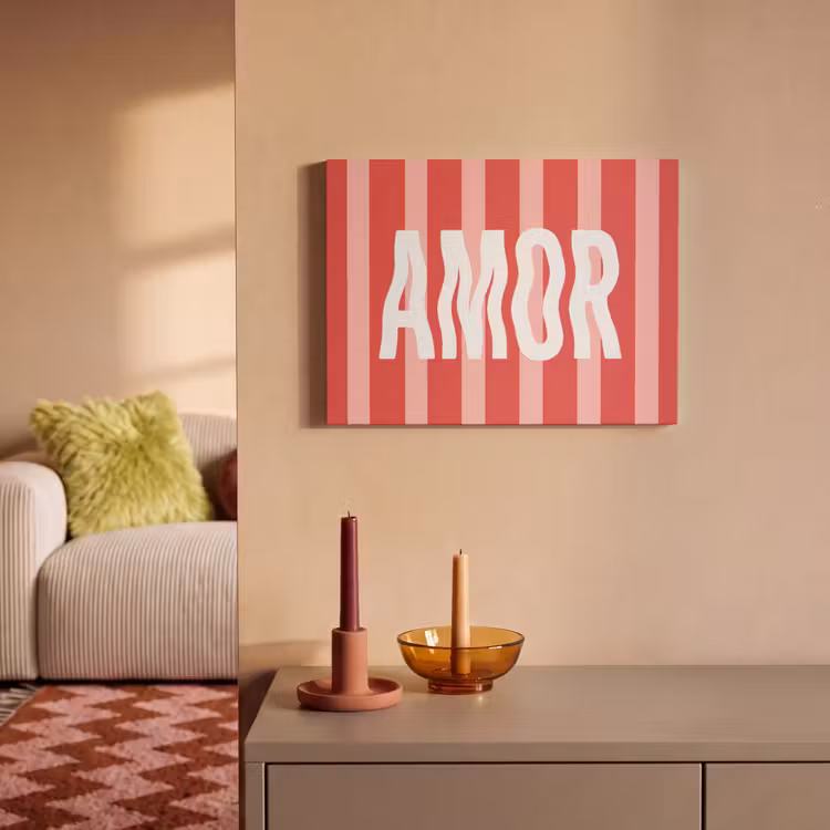 Acoustic Felt - Amor - Stripes - Red - Pink — 2