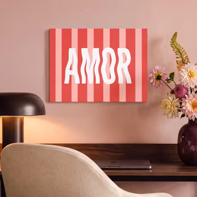 Acoustic Felt - Amor - Stripes - Red - Pink — 4