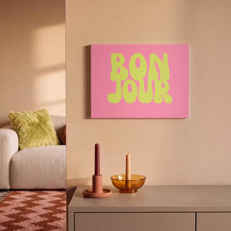 Acoustic Felt - Bonjour - Pink - Bright green — 2