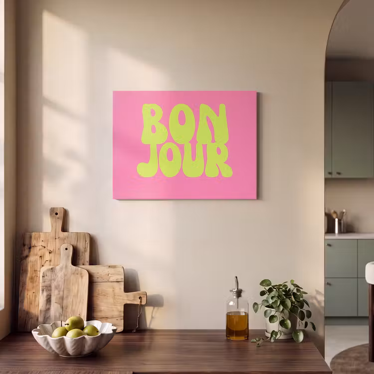 Acoustic Felt - Bonjour - Pink - Bright green — 3