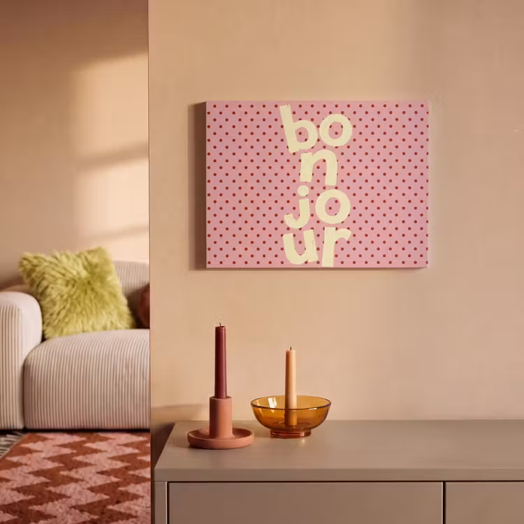 Acoustic Felt - Bonjour - Dots - Pink- Yellow — 2