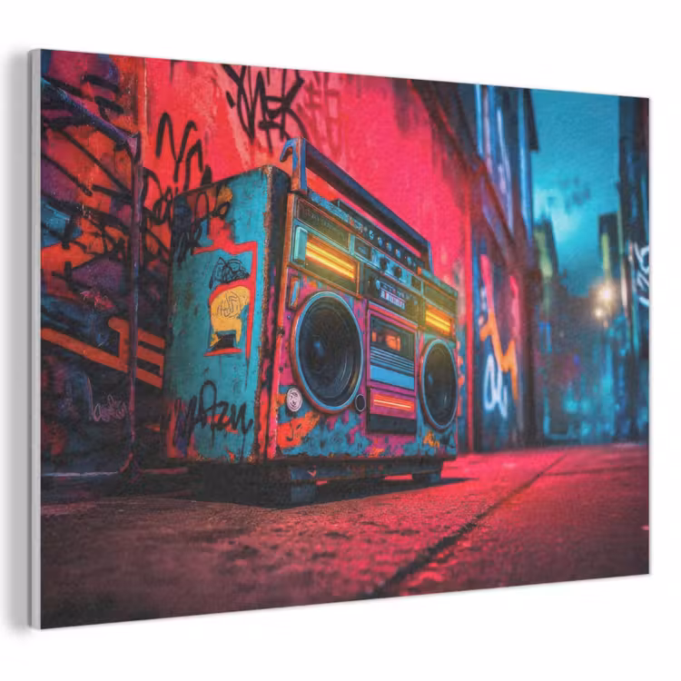 Acoustic Felt - Boombox - Red - Graffiti - Neon — 1