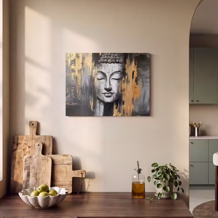 Acoustic Felt - Buddha - Brush strokes - Gold - Abstract — 3
