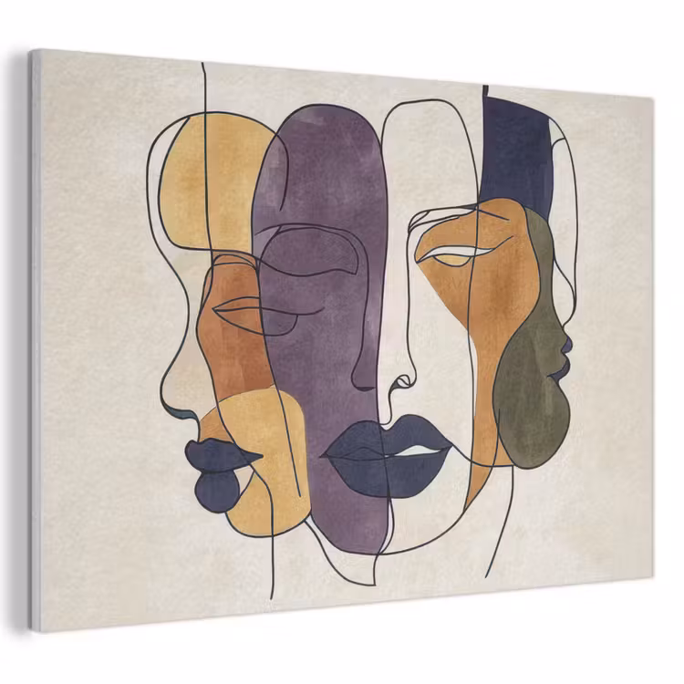Acoustic Felt - Abstract - Overlapping faces - Purple - Dark green — 1