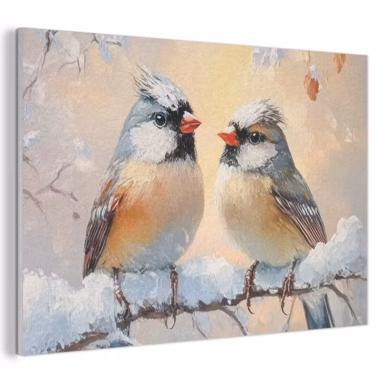 Acoustic Felt - Birds - Branch - Winter - Snow — 1