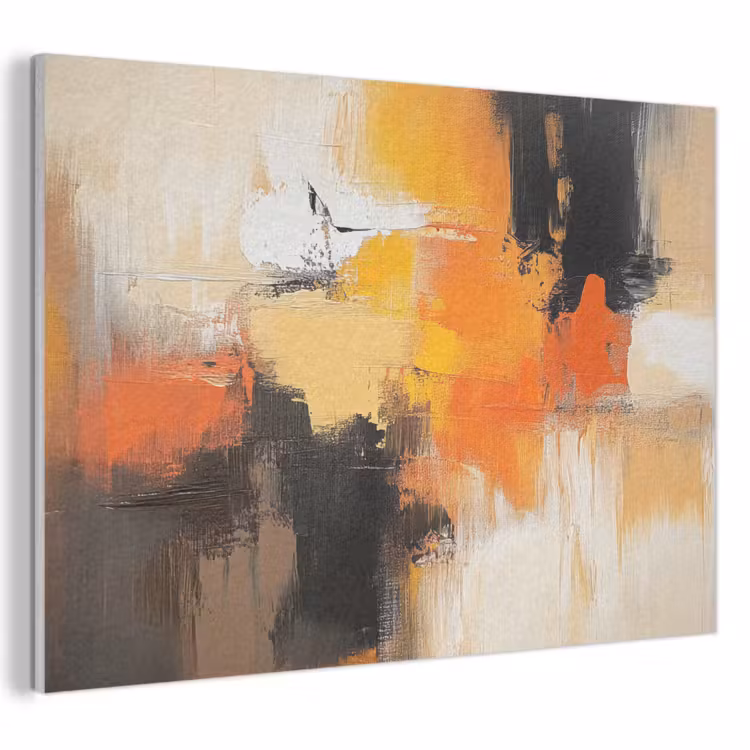 Acoustic Felt - Abstract - Modern - Paint look - Autumn colors - Orange — 1