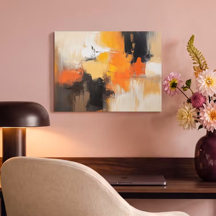 Acoustic Felt - Abstract - Modern - Paint look - Autumn colors - Orange — 4