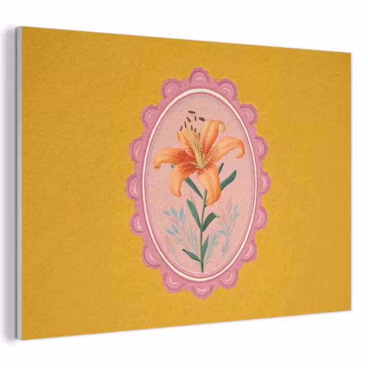 Acoustic Felt - Lily - Orange - Frame - Oval — 1