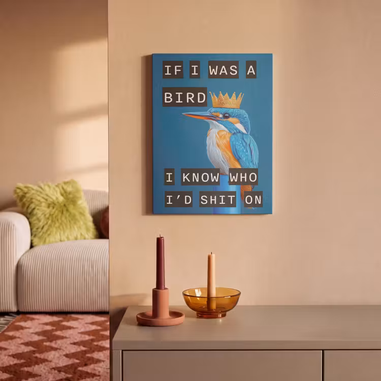 Acoustic Felt - Bird - Decoration - Kingfisher - Blue — 2
