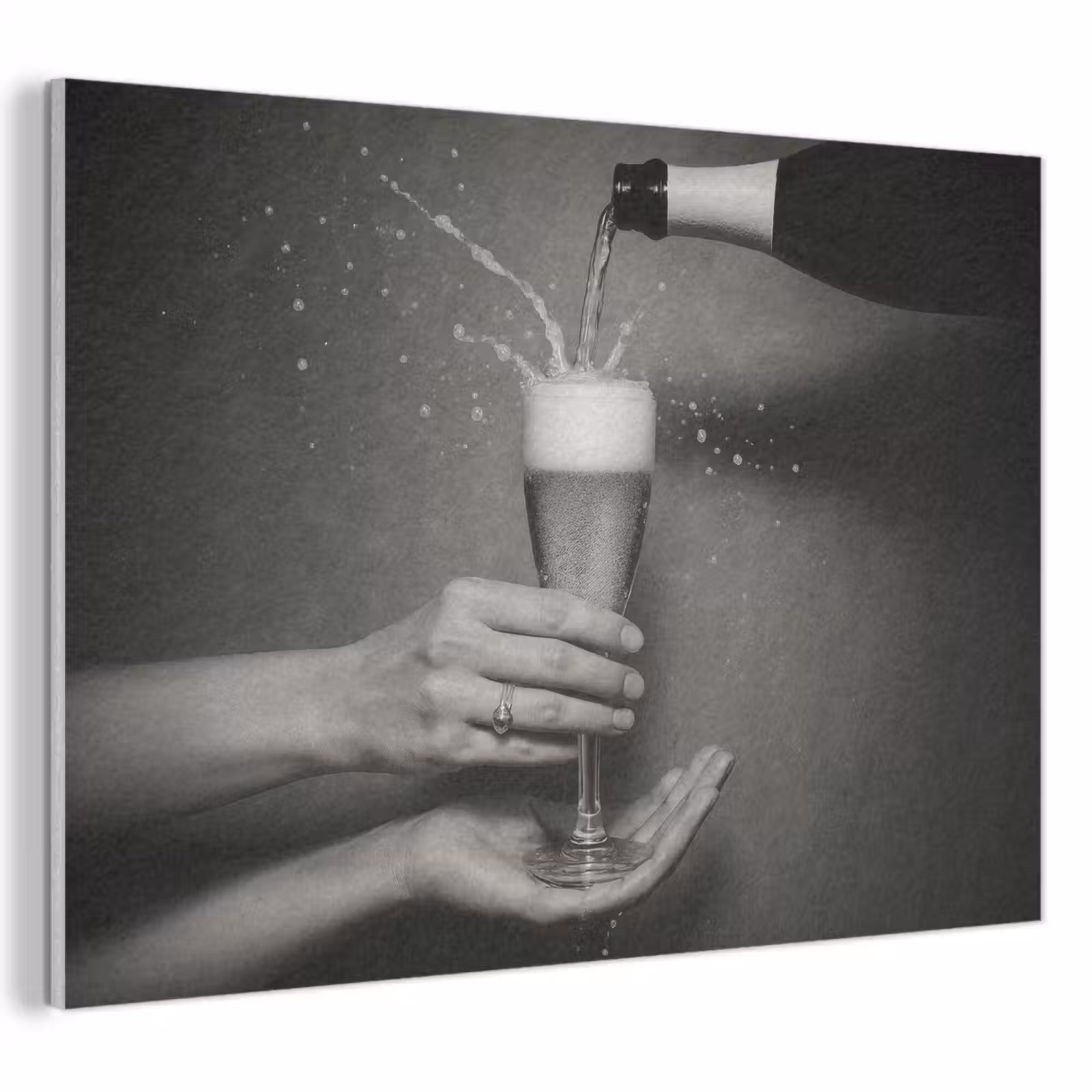 Acoustic Felt - Champagne bottle - Glass - Minimalist - Splatters — 1