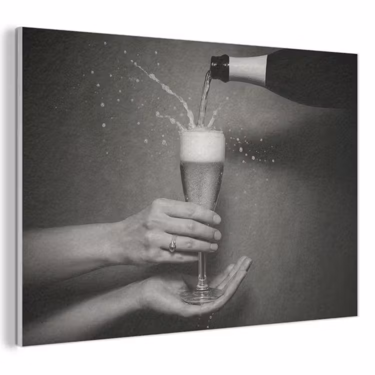 Acoustic Felt - Champagne bottle - Glass - Minimalist - Splatters — 1