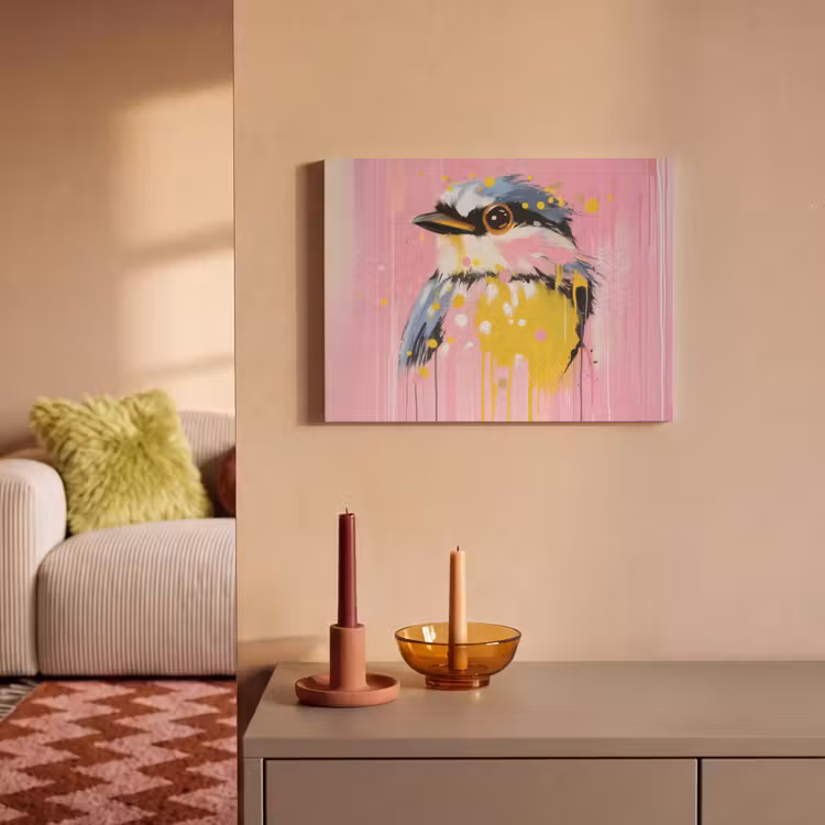 Acoustic Felt - Bird - Pink - Yellow - Blue — 2
