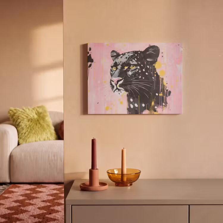 Acoustic Felt - Black - Panther - Pink - Abstract — 2