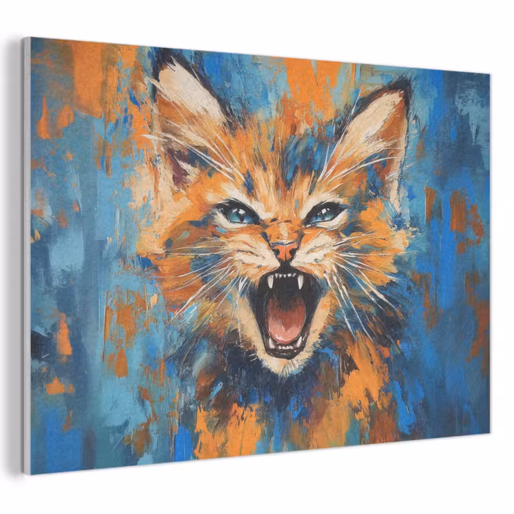 Acoustic Felt - Cat - Colorful - Orange - Blue — 1