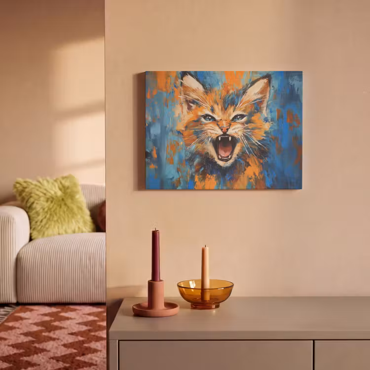 Acoustic Felt - Cat - Colorful - Orange - Blue — 2