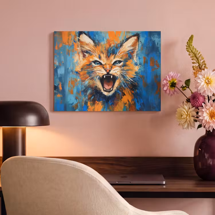 Acoustic Felt - Cat - Colorful - Orange - Blue — 4