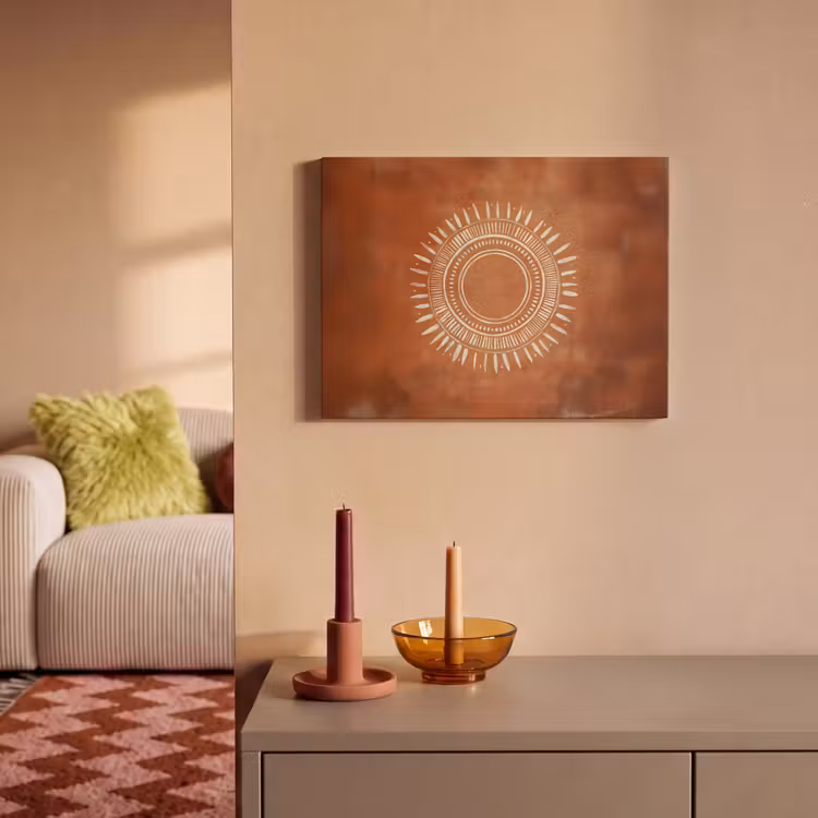 Acoustic Felt - Abstract - Lines - Sunrays - Reddish brown — 2