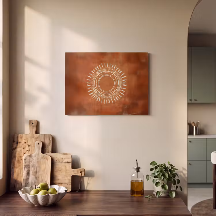 Acoustic Felt - Abstract - Lines - Sunrays - Reddish brown — 3