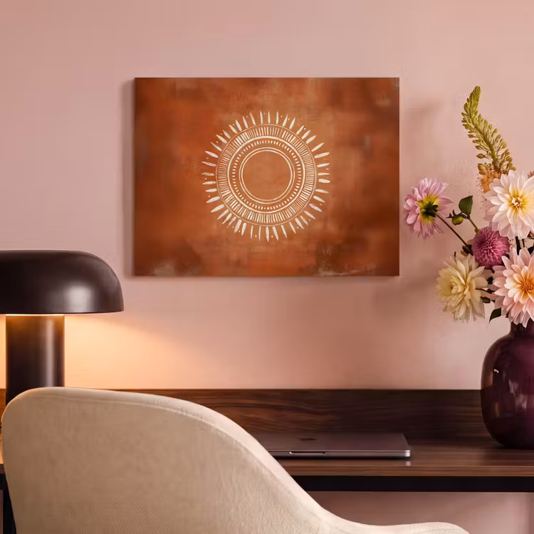 Acoustic Felt - Abstract - Lines - Sunrays - Reddish brown — 4