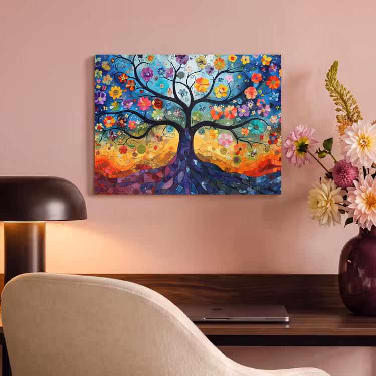 Acoustic Felt - Art - Tree of Life - Flowers - Hippie — 4