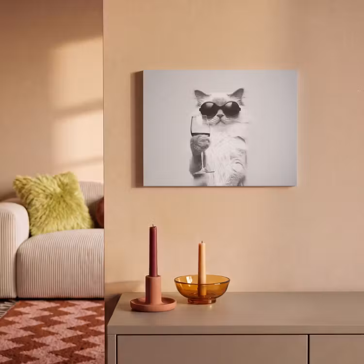 Acoustic Felt - Cat - Sunglasses - Wine glass - Longhaired — 2