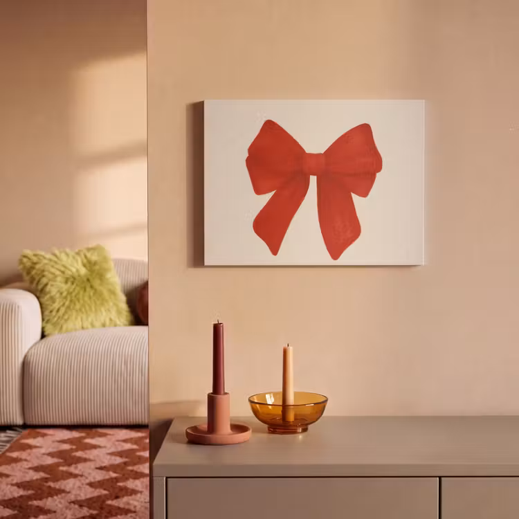 Acoustic Felt - Bow - Symmetrical - Red - Ribbon — 2