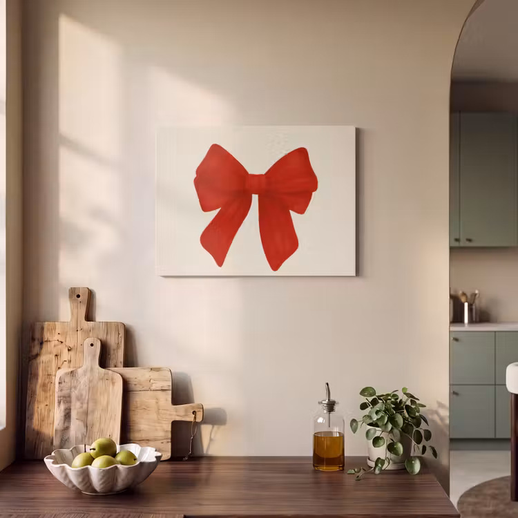 Acoustic Felt - Bow - Symmetrical - Red - Ribbon — 3