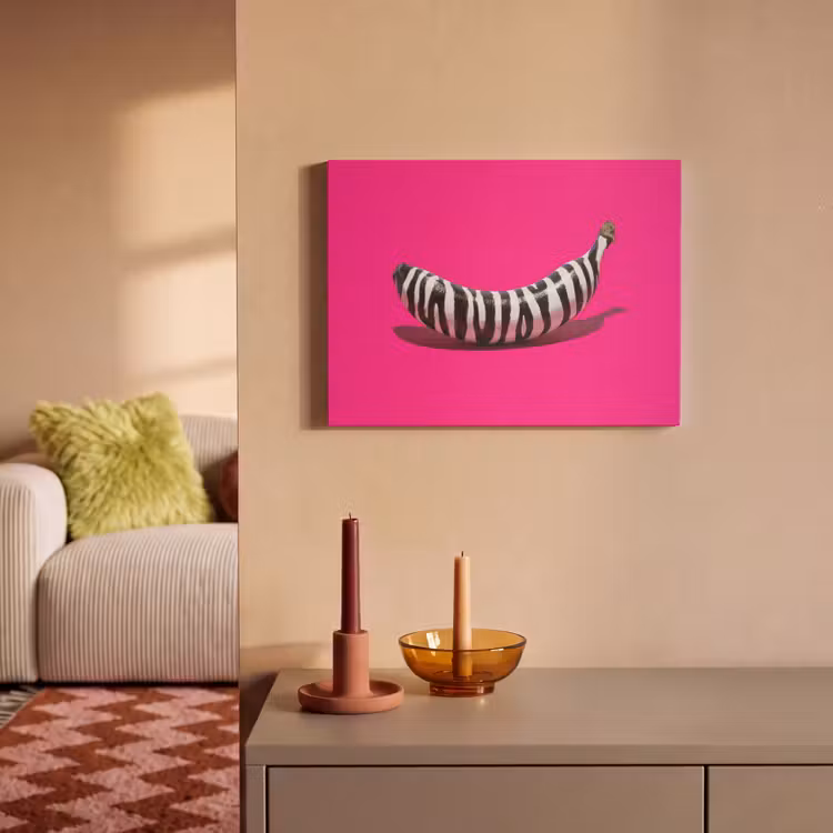 Acoustic Felt - Banana - Zebra print - Pink — 2