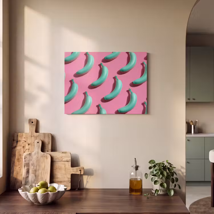 Acoustic Felt - Bananas - Pattern - Blue - Pink — 3